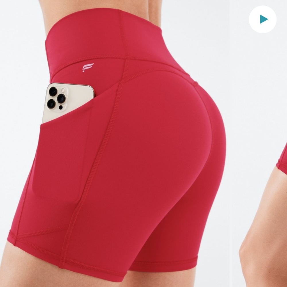 red workout fabletics shorts ❤️❤️❤️